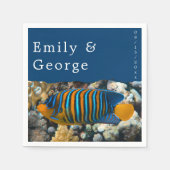 Hochzeit von Seefischöfen Nautical Coastal Beach Serviette (Vorderseite)