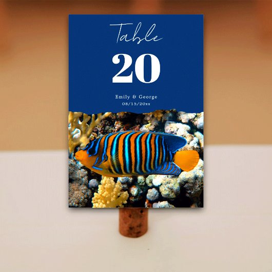 Hochzeit von Seefischöfen Nautical Coastal Beach Tischnummer