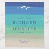 Hochzeit von Seegras und Meerschweinchen Weinetikett (Einzelnes Label)