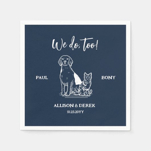 Hochzeit von Seekatzen und Minimalistischen Wildhu Serviette (Vorderseite)