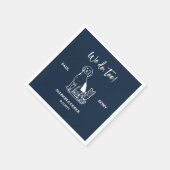 Hochzeit von Seekatzen und Minimalistischen Wildhu Serviette (Ecke)