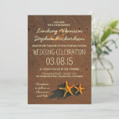 Hochzeit von Seestern Einladung (Stehend Vorderseite)