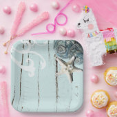 Hochzeit von Seestern mit blauem Meerwasseraquan Pappteller (Party)