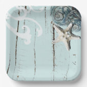 Hochzeit von Seestern mit blauem Meerwasseraquan Pappteller (Vorderseite)