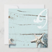 Hochzeit von Seestern mit tropischem Aqua Einladung (Rückseite)