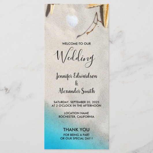 Hochzeit von Seestern mit tropischem Sand Programm (Vorderseite)