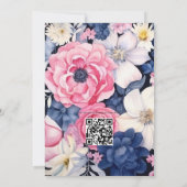 Hochzeit von Seestreitkräften und Blütenblumen Einladung (Rückseite)