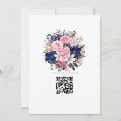 Hochzeit von Seestreitkräften und Blütenblumen Einladung (Rückseite)