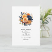 Hochzeit von Seestreitkräften und Orangen Einladung (Stehend Vorderseite)