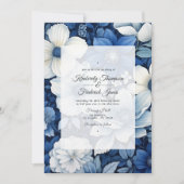 Hochzeit von Seestreitkräften und Weißblütenblumen Einladung (Vorderseite)