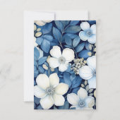 Hochzeit von Seestreitkräften und Weißblütenblumen RSVP Karte (Rückseite)