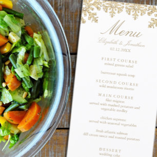 Hochzeit von Sepia Tones Winter Snowflake Menükarte