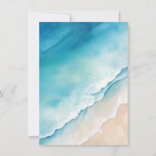 Hochzeit von Serene Blue Ocean Beach Einladung (Rückseite)