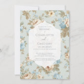 Hochzeit von Shabby Chicen Einladung (Vorderseite)