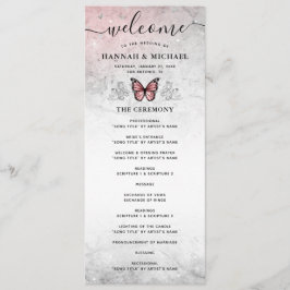 Hochzeit von Silber und Rosa Butterfly Programm