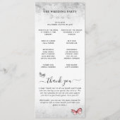 Hochzeit von Silber und Rosa Butterfly Programm (Rückseite)