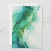 Hochzeit von Silber, Weiß und Waldgrün Einladung (Rückseite)