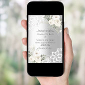 Hochzeit von Silberfloralen Einladung
