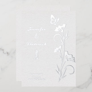 Hochzeit von Silberfolien Folieneinladung