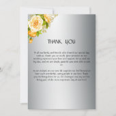 Hochzeit von Silberrosen und Gelben Rosen Dankeskarte (Vorderseite)