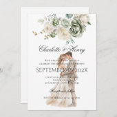 Hochzeit von Silhouette und Braut Einladung (Vorne/Hinten)