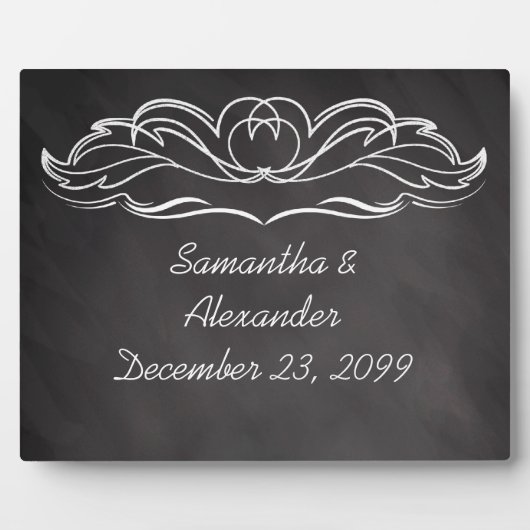 Hochzeit von Slate Chalkboard Fotoplatte (Vorderseite)