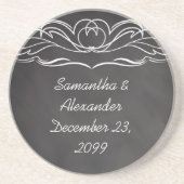 Hochzeit von Slate Chalkboard Getränkeuntersetzer (Vorne)