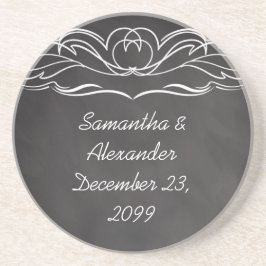 Hochzeit von Slate Chalkboard Getränkeuntersetzer