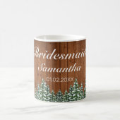 Hochzeit von Snowy Wood & Forest Country Bridesmai Kaffeetasse (Mittel)
