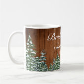 Hochzeit von Snowy Wood & Forest Country Bridesmai Kaffeetasse (Links)