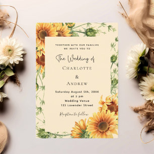 Hochzeit von Sonnenblumen Einladung