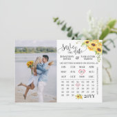 Hochzeit von Sonnenblumen im Foto Einladung (Stehend Vorderseite)