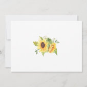 Hochzeit von Sonnenblumen im Foto Einladung (Rückseite)