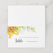 Hochzeit von Sonnenblumen Platzkarten (Außenseite Aufgefaltet)