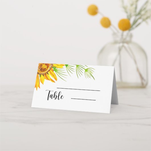 Hochzeit von Sonnenblumen Platzkarten (Vorderseite)