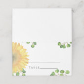 Hochzeit von Sonnenblumen Platzkarten (Außenseite Aufgefaltet)