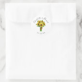 Hochzeit von Sonnenblumen Runder Aufkleber (Tasche)