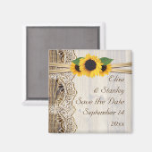 Hochzeit von Spitzen und Sonnenblumen Magnet (Vorderseite/Rückseite)