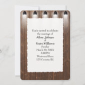 Hochzeit von Stallholz und Spotlights Einladung (Rückseite)