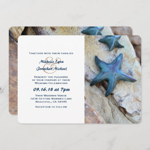 Hochzeit von Starfish am Strand von Rocks Einladung