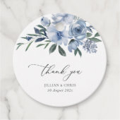 Hochzeit von staubblauen Blumen Geschenkanhänger (Vorderseite)