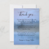 Hochzeit von staubblauer Waldlandschaft Dankeskarte (Vorderseite)