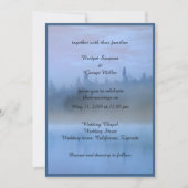 Hochzeit von staubblauer Waldlandschaft Einladung (Vorderseite)