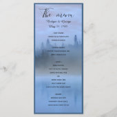 Hochzeit von staubblauer Waldlandschaft Menükarte (Vorderseite)