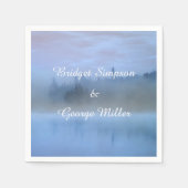 Hochzeit von staubblauer Waldlandschaft Serviette (Vorderseite)