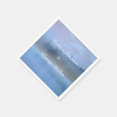 Hochzeit von staubblauer Waldlandschaft Serviette (Ecke)