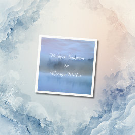 Hochzeit von staubblauer Waldlandschaft Serviette