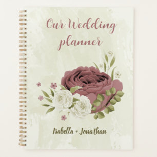 Hochzeit von staubigen Rose-Blume Planer