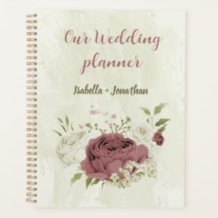 Hochzeit von staubigen Rose-Blume Planer