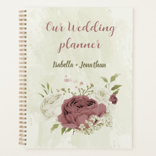 Hochzeit von staubigen Rose-Blume Planer (Vorderseite)